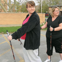 Women Nordic walking