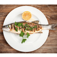Grilled fish with parsley and lemon