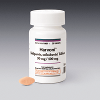 Bottle of Harvoni pills