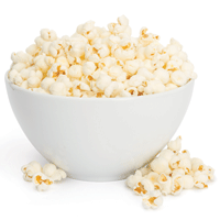 White bowl filled with popcorn