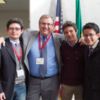 Miguel Izquierdo, Luis Jimenez and Sergio Covarrubias with Jorge de la Riva