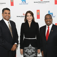 Crown Princess standing with Eddie Williams and Val Bias