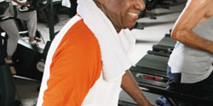 Man with hemophilia on a treadmill