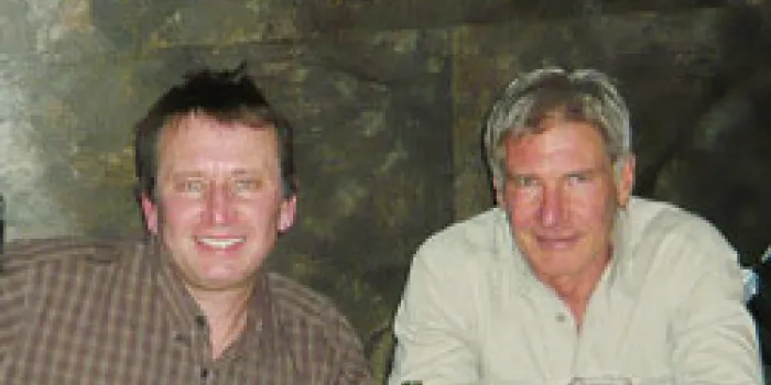 Researcher William H. Velander, PhD, and actor Harrison Ford