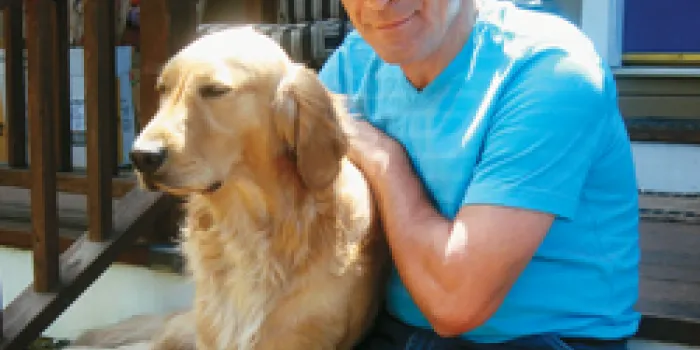 Bob Byrne and his service dog, Vlad