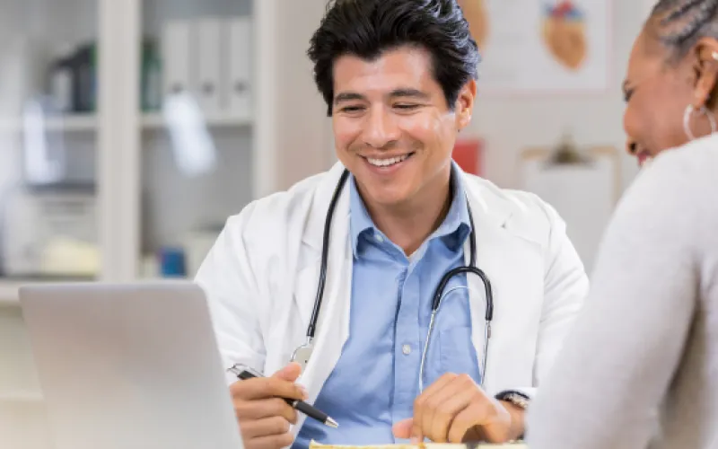 Doctor talking to patient