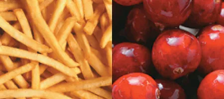 french fries and berries