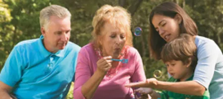 Grandparents with single mom and little boy