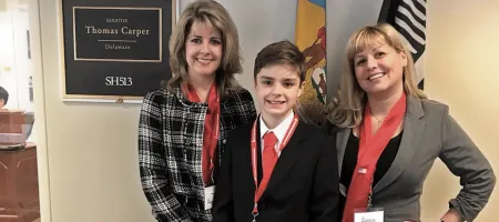 Advocates at United States Senator Tom Carper's office during Washington Days and the NHF Red Tie Campaign