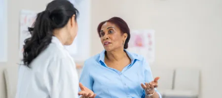 Doctor talking to patient