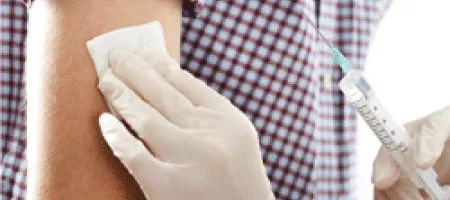 Patient receiving vaccine