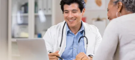 Doctor talking to patient
