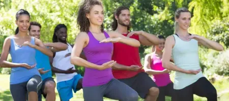 Group doing Tai Chi