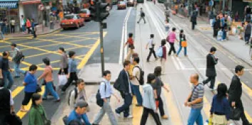 People walking on street in China