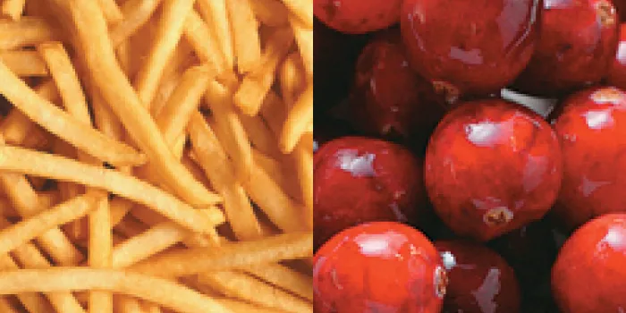 french fries and berries