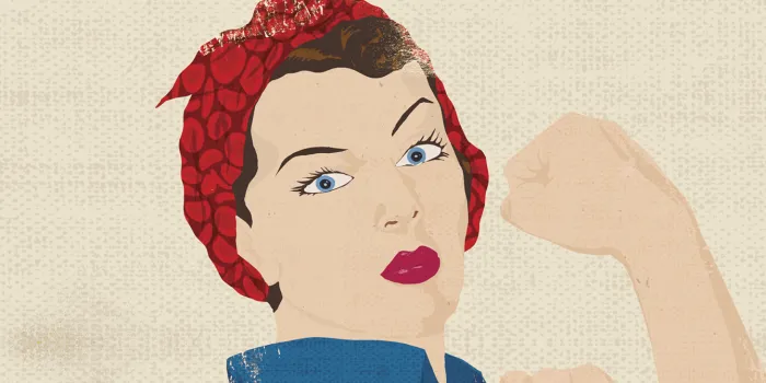 Rosie the Riveter style illustration